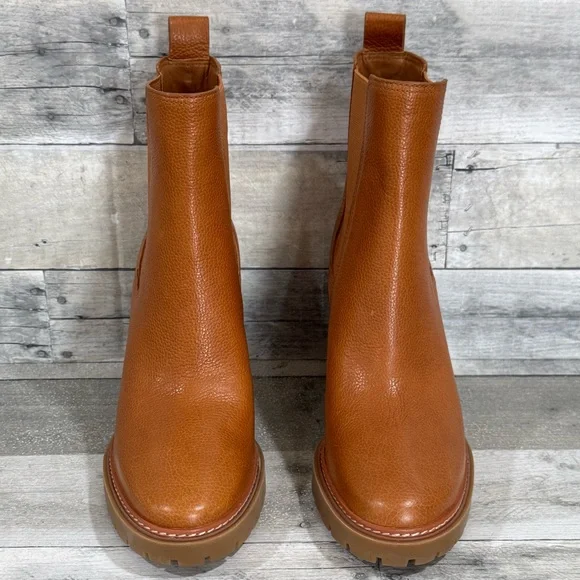 TORY BURCH CARSON LUG SOLE ANKLE BOOT - Toasted Caramel - Sz - 10 .US - Picture 4 of 11